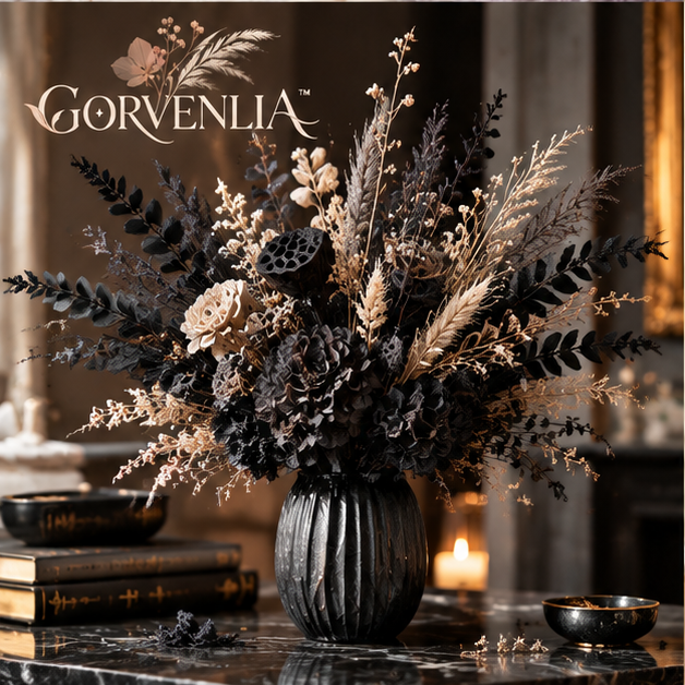 Midnight Noir Floral Sculpture
